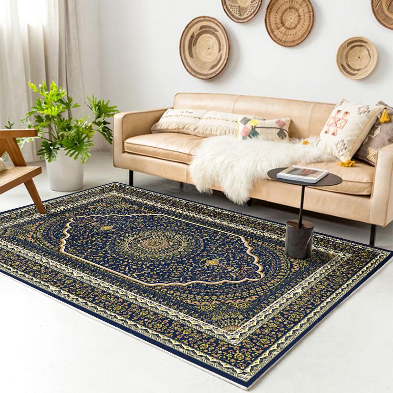 Retro Europäischer Teppich Wohnzimmer Große Fläche Dekoration Sofa Bereich Teppiche für Schlafzimmer Garderobe Rutschfeste Bodenmatten