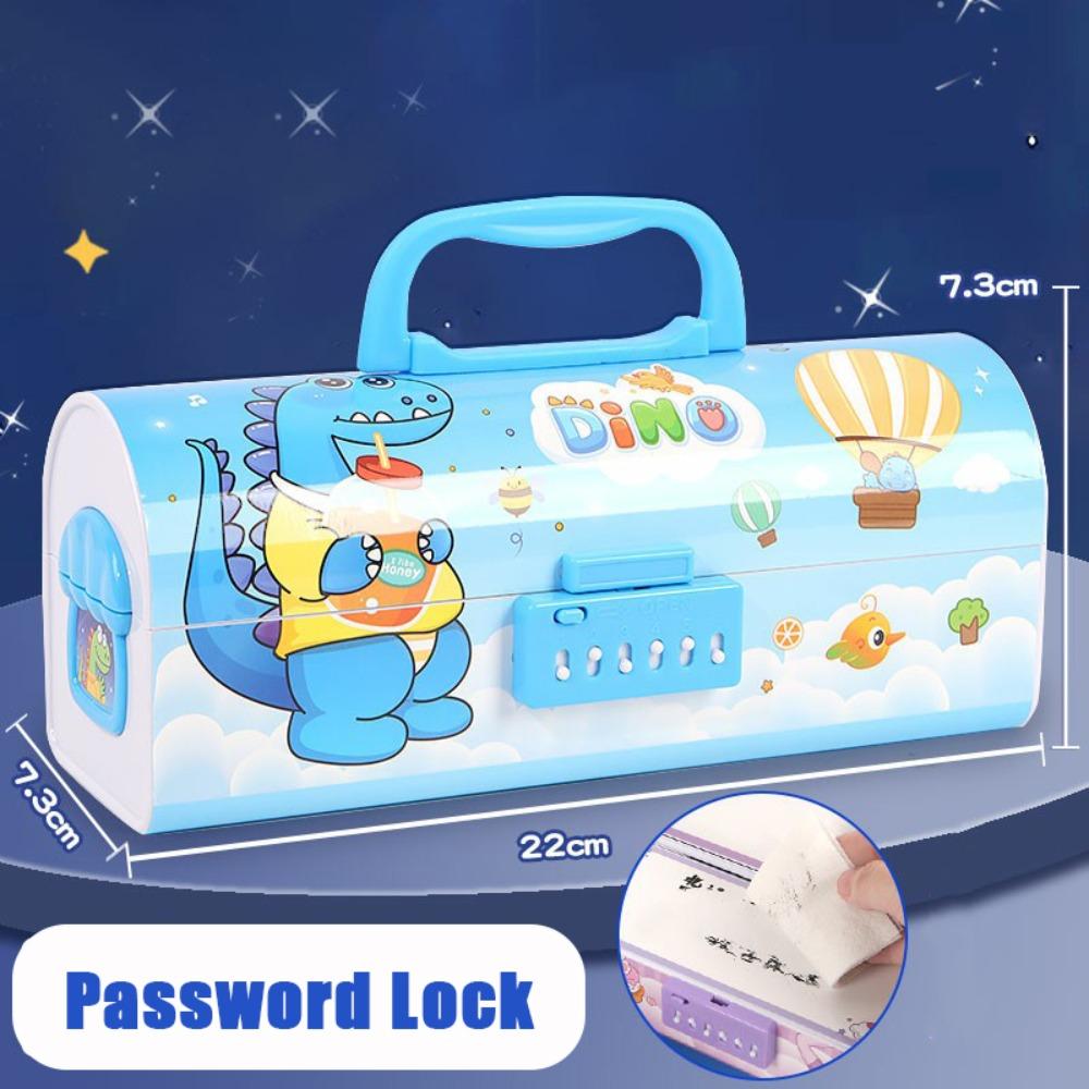 Multi-Function Pencil Case With Password Lock Stationery Storage Box Cartoon Pen Box  Student Gift