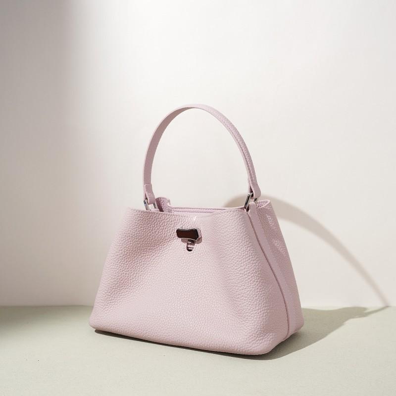 2026 Bag Leather Portable Bucket High-end Commuting Shoulder Niche Fashionable Exquisite Cross-body