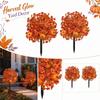 2pc Halloween Pumpkin Violet Eucalyptus Artificial Flower Garden Stakes Outdoor Decorative Plant Stakes for Yard Patio Lawn
