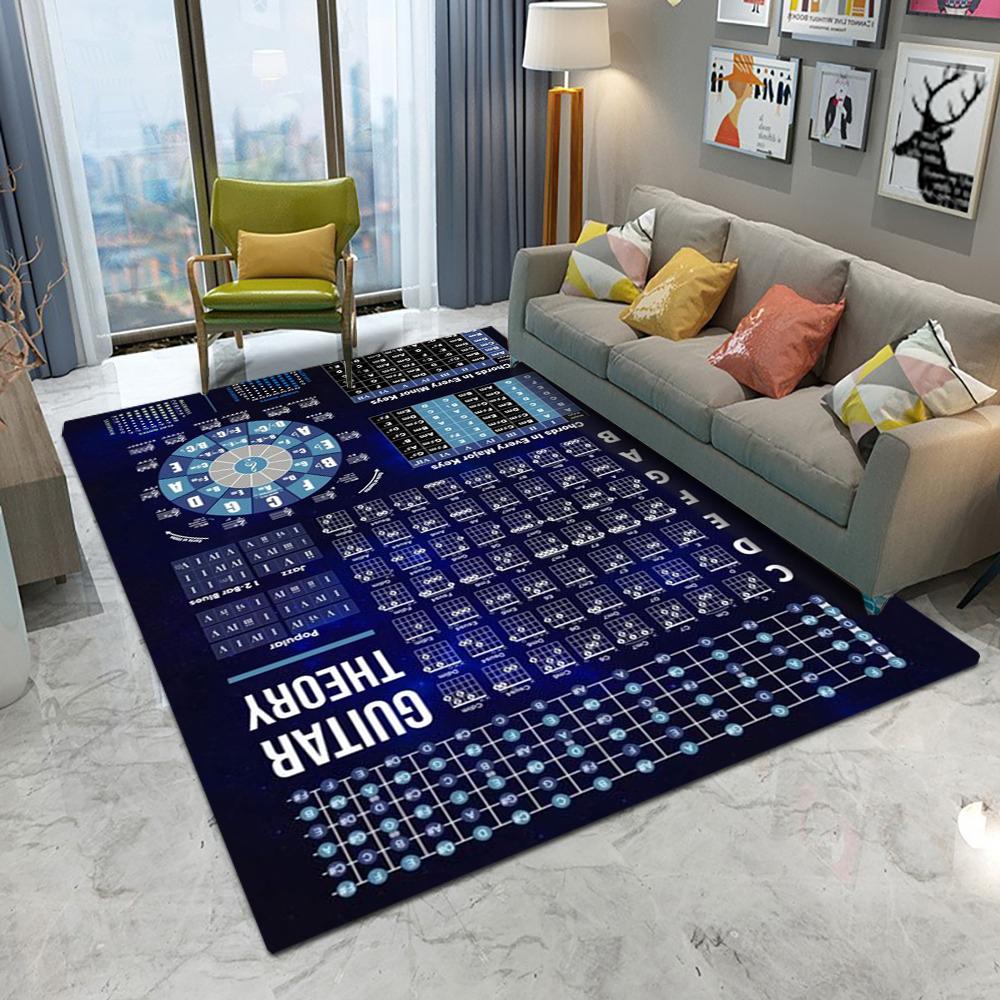 3D Guitar Chords Theory Chart Music Carpet Rug for Bedroom Living Room Home Sofa Decoration,Children Game Large Decor Floor Mat