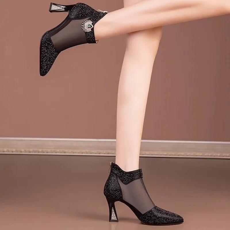 Fashion Women High Heels Sandals Fashion Sexy Pointed Toe High Heeled Women Designer Sandals Outdoor Elegant Banquet Party Shoes Women