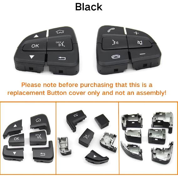 Car Steering Wheel Button Cover Replacement for Mercedes Benz C Class 2014-2018 GLC Class 2015- W205 W253 C180 C200 C300 GLC260 GLC300 Voice Audio