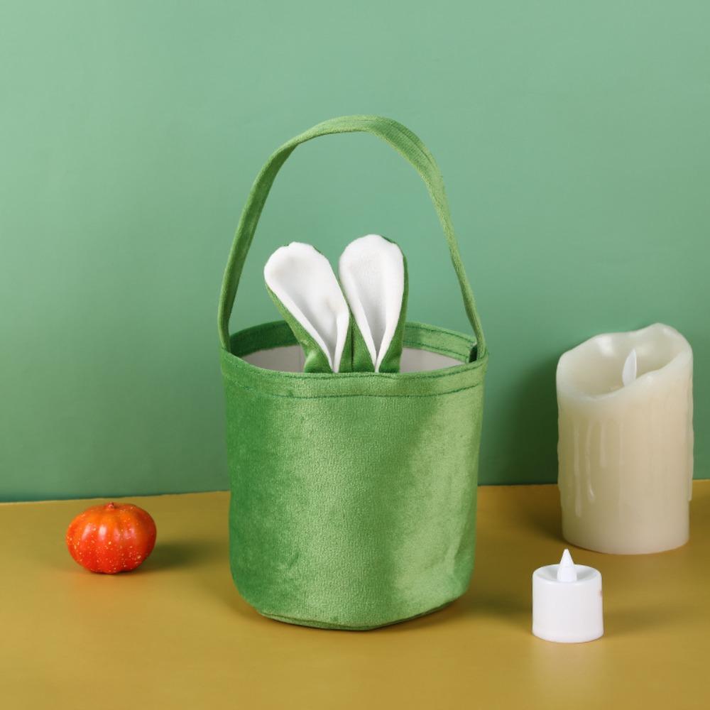 Easter Storage Basket Colorful Easter Egg Handbag New Bunny Ears Candy Handbag  Gift Giving