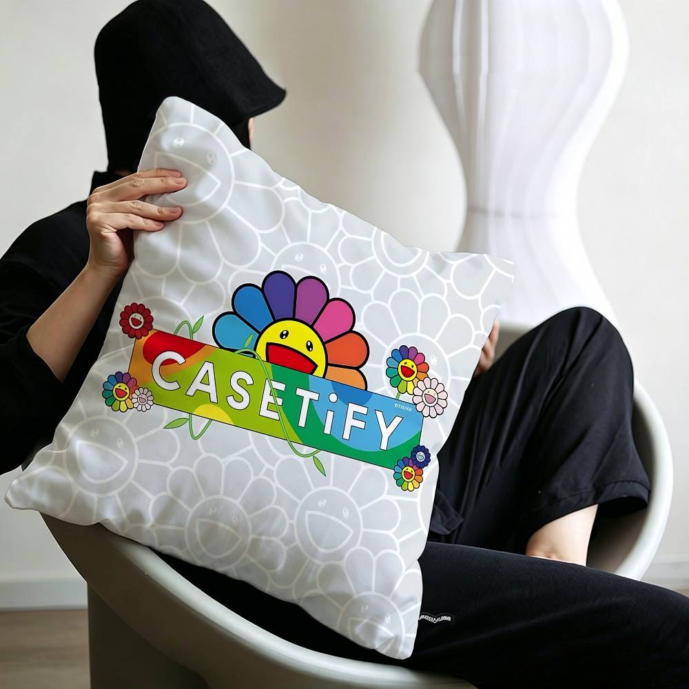 Takashi Murakami Flower Sunflower Pillow Cushion Cover Pillowcase Living Room Sofa Home Decor Customized
