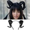Gothic Halloween Devil Headband Artificial Goat Horn Hair Hoop Black Demon Horn Headwear  Children