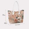 Elegant Floral Printed Tote Bag for Daily Shopping and Commuting