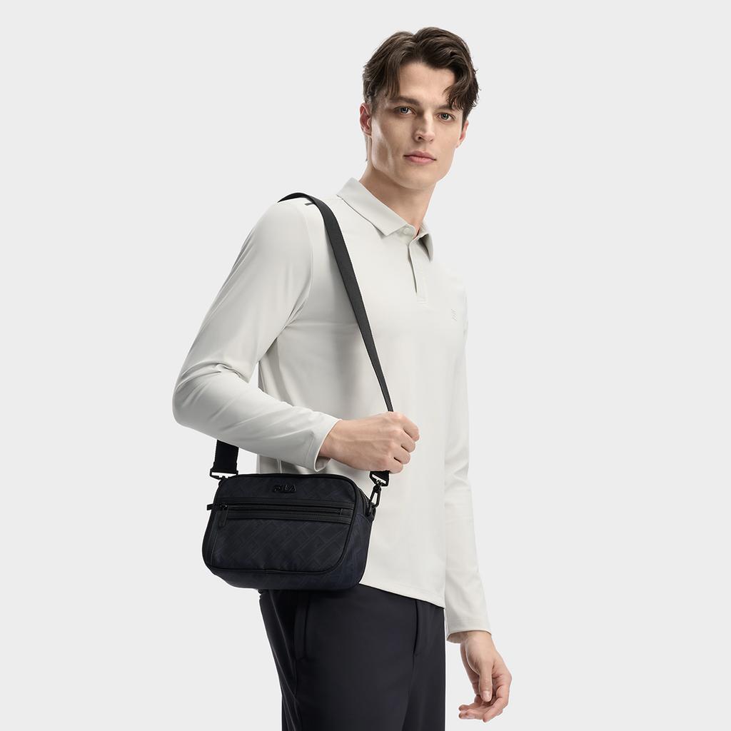 FILA White Fashion Simple Classic Basic Solid Color Casual Light Business Versatile Comfortable Long Sleeve Polo Shirt Men tops F11M613218FGY