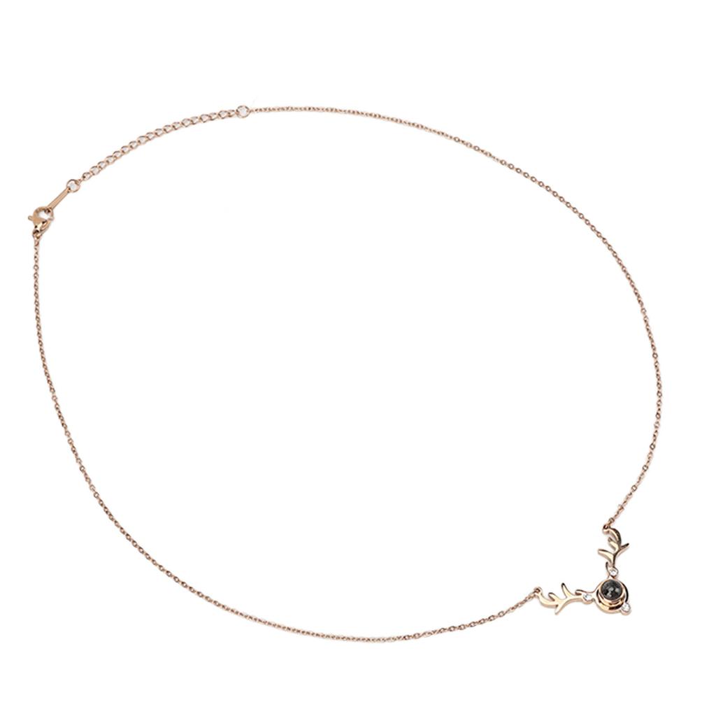 Titanium Steel Necklace Colorfast Exquisite Cutting Bright Gold Pendant Chain Necklace for Women Daughter Lover