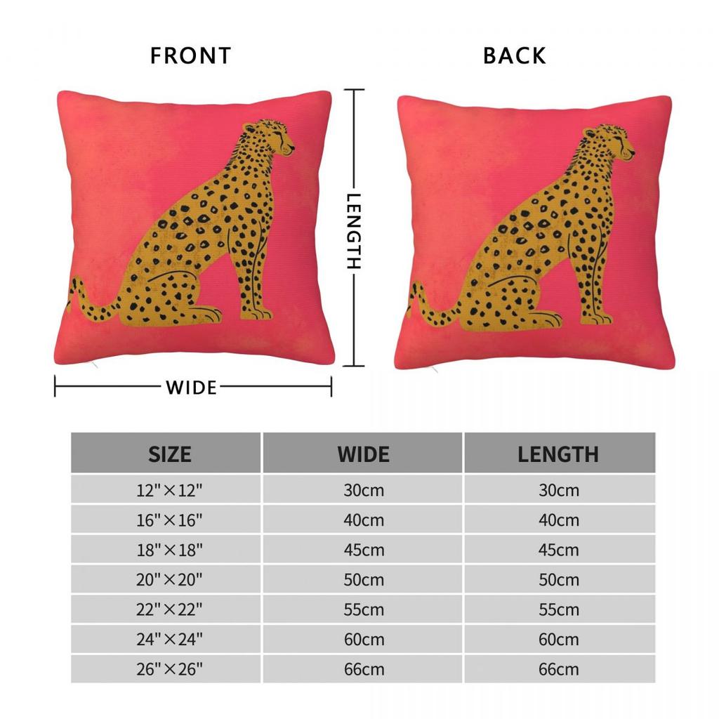 Chinoiserie Leopard Sitzt Hübsch Quadratische Kissenhülle Polyester Leinen Samt Kreativ Reißverschluss Dekorative Zierkissenhülle Heimbezug