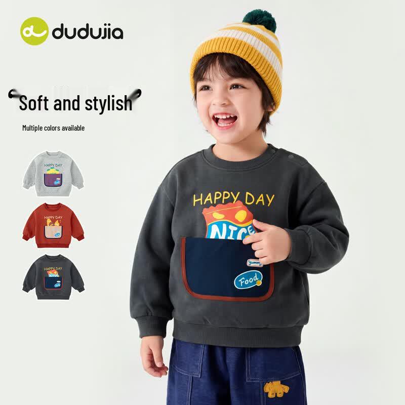 Dudu Family Kids' Skin-Friendly Autumn Cartoon Sweatshirt