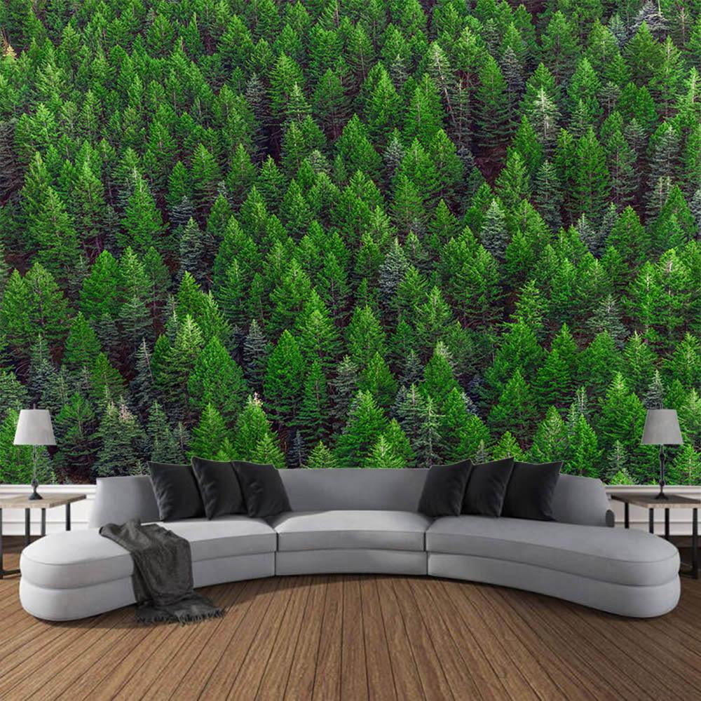 Living Room Bedroom Decoration Tapestry Natural Scenery Wall Hanging Home Wall Background Cloth Forest Tree Large-sized Tapestry