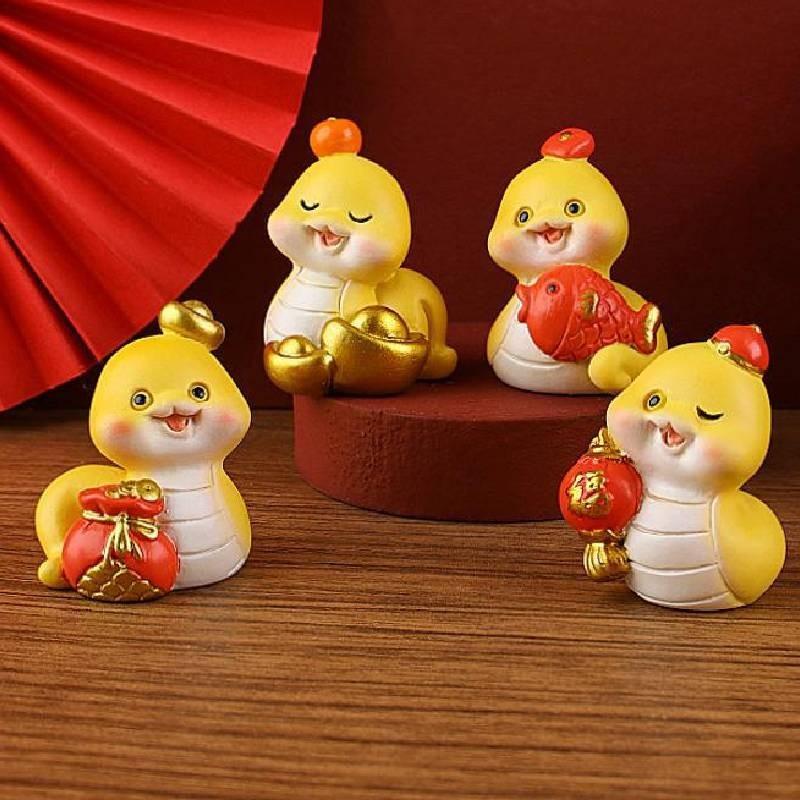 Year The Of Snake Mascot Toy Resin Cake Decoration Doll Room Gifts Decorate