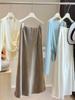 High-End Satin Mermaid Skirt for Women - Spring 2026 A-Line High Waist Slimming Drape Long Skirt