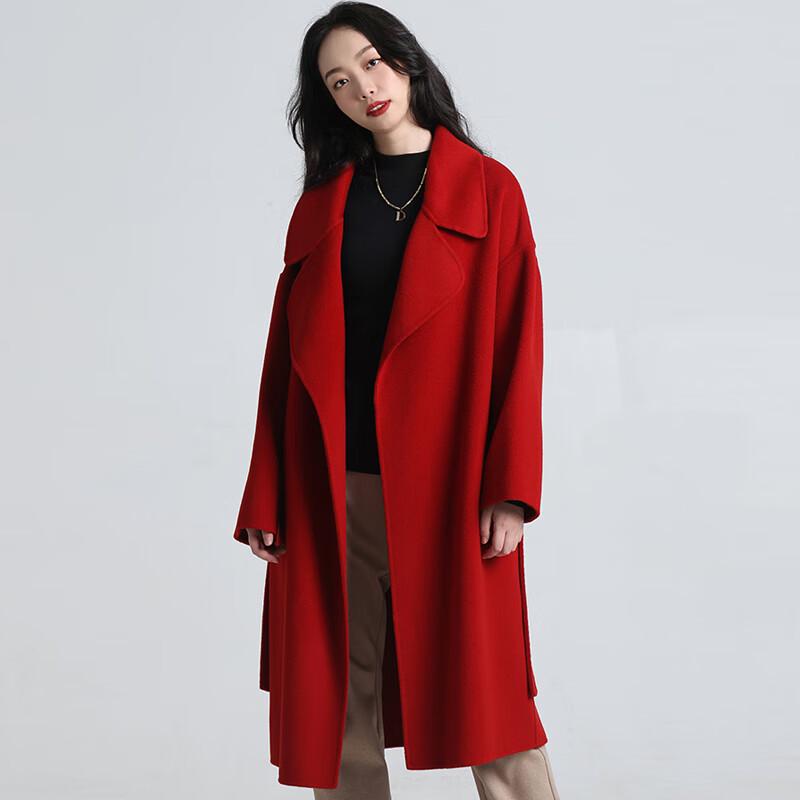 Fengxun Women's Pure Wool Double-faced Coat