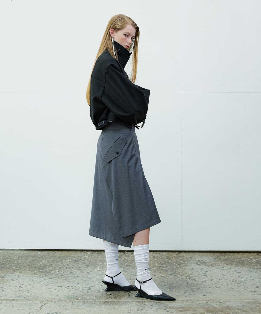 Yusentig Asymmetrical Solid Skirt Aw4As66112