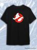 TeeSensation Black Crew Neck Short Sleeve T-Shirt with Ghostbusters Ghost Logo