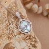 Natural Opal Amethyst Citrine Topaz Pendant Necklace Women'S Set S925 Sterling Silver Colored Jewelry