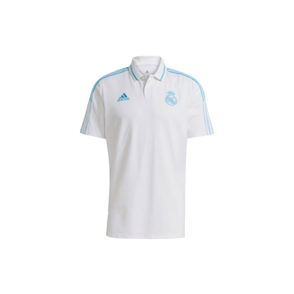 Adidas Pánské sportovní polo tričko s krátkým rukávem Real Madrid Bílé GS0403