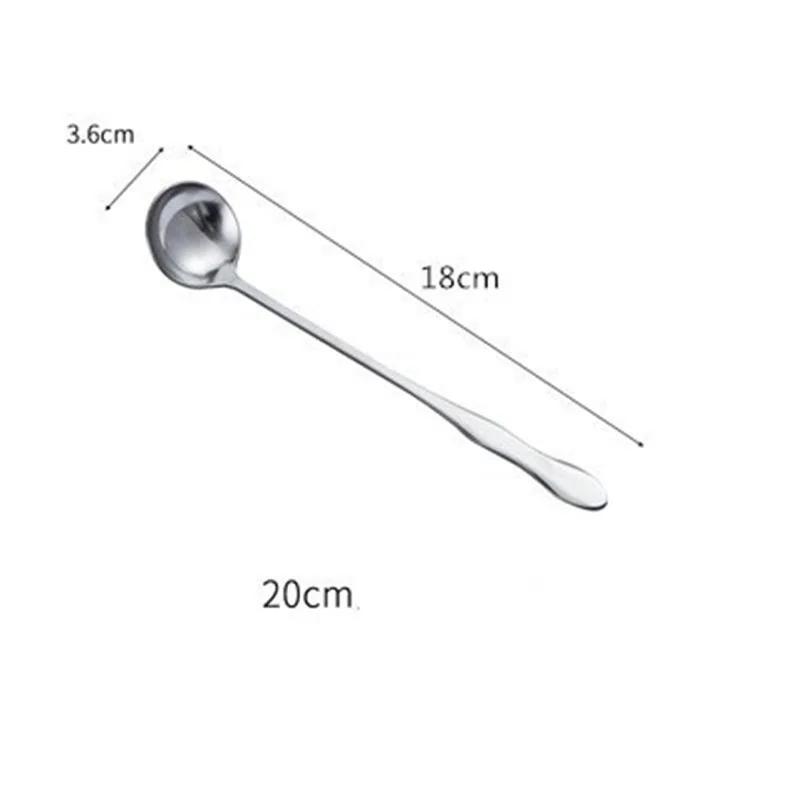 304 Stainless Steel Long Handle Mixing Spoon Small Seasoning Soup Coffee Seasoning Creative Ice Dessert Honey Spoon Hout