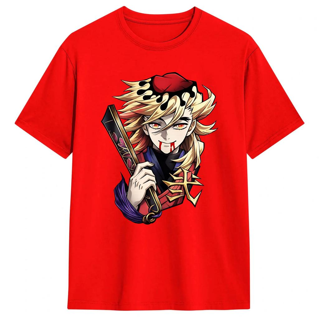 Anime Douma Upper T Shirts for Unisex Cotton Funny TShirts O Neck Tees Short Sleeve Clothing Printed