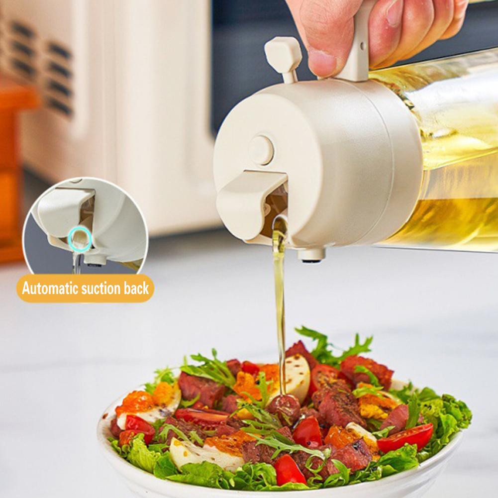2 In 1 Oil Spray Bottle Kitchen Olive Oil Dispenser Leakproof High Capacity Oil Sprayer For Cooking Salad Barbecue BBQ Baking