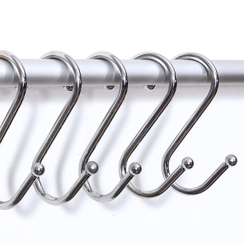

5Pcs S Shaped Hook Kitchen Household Hanger Storage Holders Organizer Stainless Steel Hooks Bathroom Storage Holder Rack