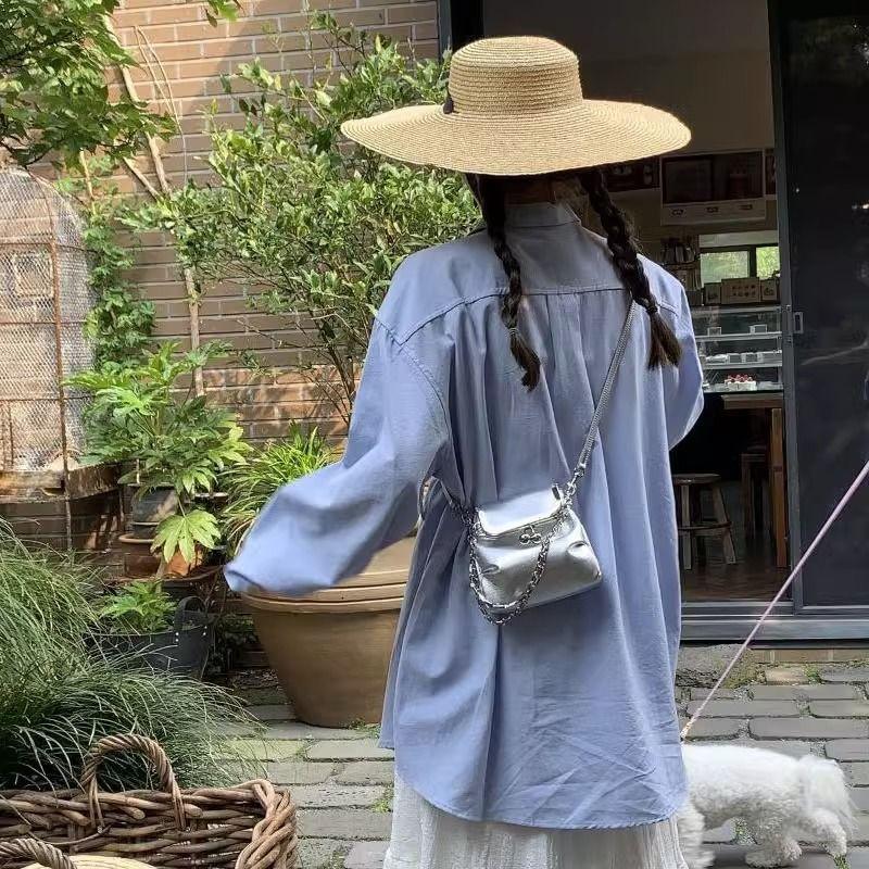 

Accessible Luxury Super Hot Silver Mini Niche Style Mobile Phone Bag Chain Silver