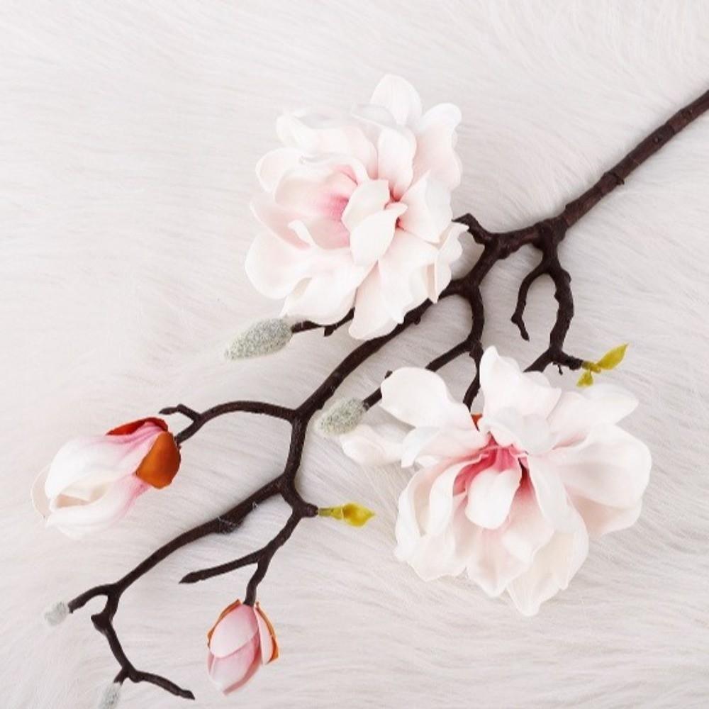 Realistic Artificial Magnolia Flower Handmade Faux Magnolia Branch Home Living Room Decor