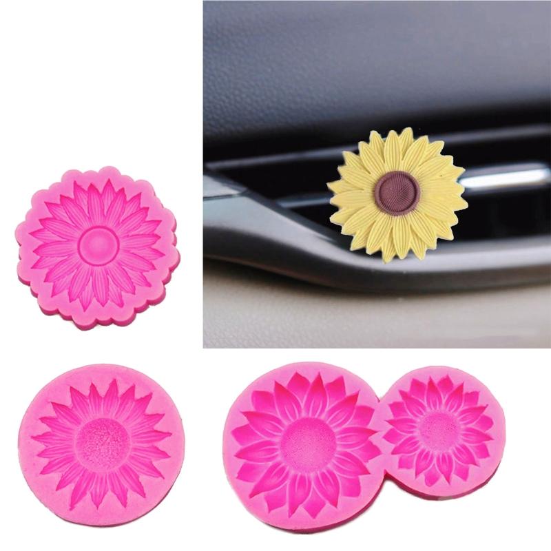 Sunflower Shape Flower Craft Silicone Mold Epoxy Car Air Outlet Mold Resin Casting Pendant Mold Suitable for Diy Crafts