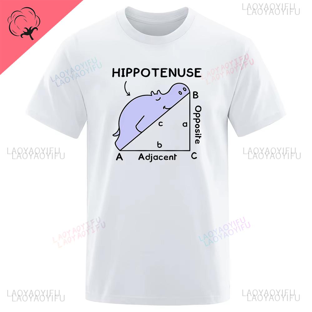 Hippotenuse Opposite Adjacent Funny Printed Men Women Printed TShirts Trigonometric Functions Cotton Short Sleeve Streetwear Tee