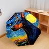 Moonlit Floral Dog Portrait Automatic Umbrella - Suitable Travel Outdoor Portable Umbrella Birthday Gift Daily Essentials