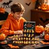 Seasonal Halloween Display Advent Calendar 2026, 24 Days Patchwork Ghost Countdown Box Set, Lightweight Decor Flat Acrylic Hanging Ornaments
