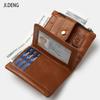 Real Leather Men's Wallet Large Capacity Head Layer Cow Pickup Bag Retro Coin Purse Multi Card Slot Short Vertical