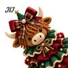 Handmade Birthday Gift Ideas Animal Xmas Tree Crochet Kit, Christmas DIY Cute Ornaments Highland Cow Forest Craft Kit for Beginners, Holiday
