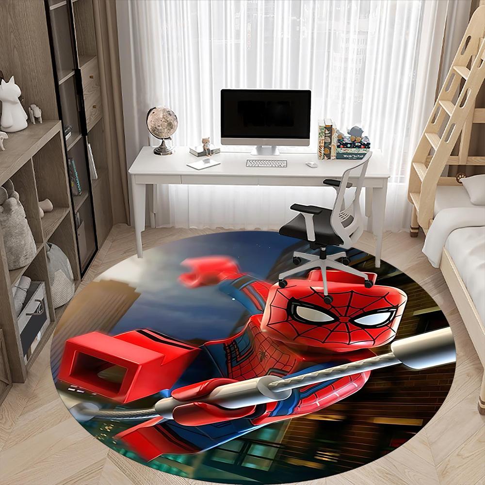 1pc Lego Spider-Man Office Round Area Rug, Bedroom Living Room Home Decor, Room Deco,  Offic a1016175