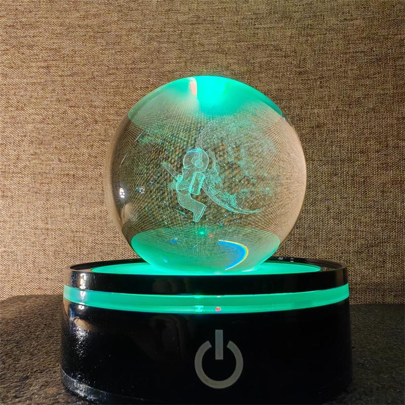 Solar System 3d kristallkula Kristallklot Laser snidad kristallkula med kulstativ Dekorativa planetsfärer Galaxy Födelsedagspresentprydnader