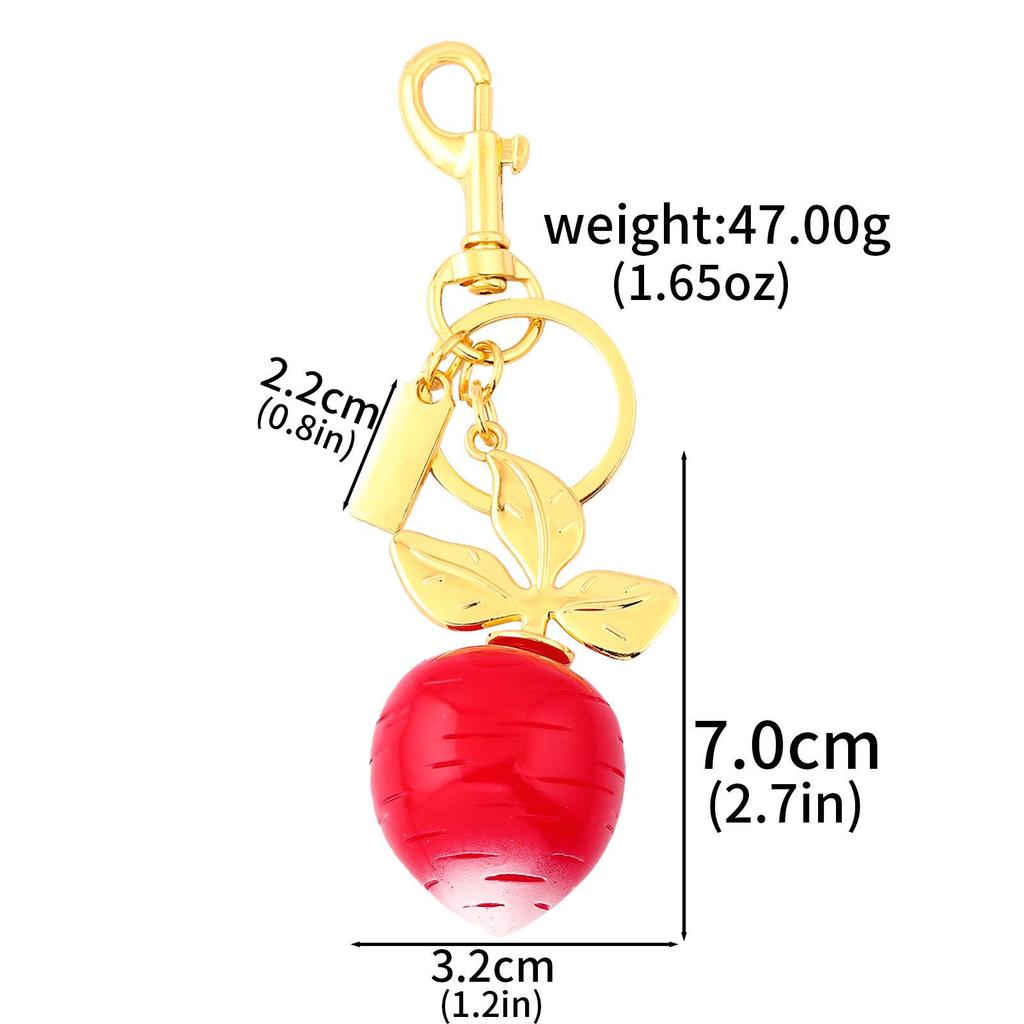 Xiyin Strass Emaille Frucht Schlüsselanhänger - Zitrone, Kirsche, Erdbeere Taschenanhänger Geschenk