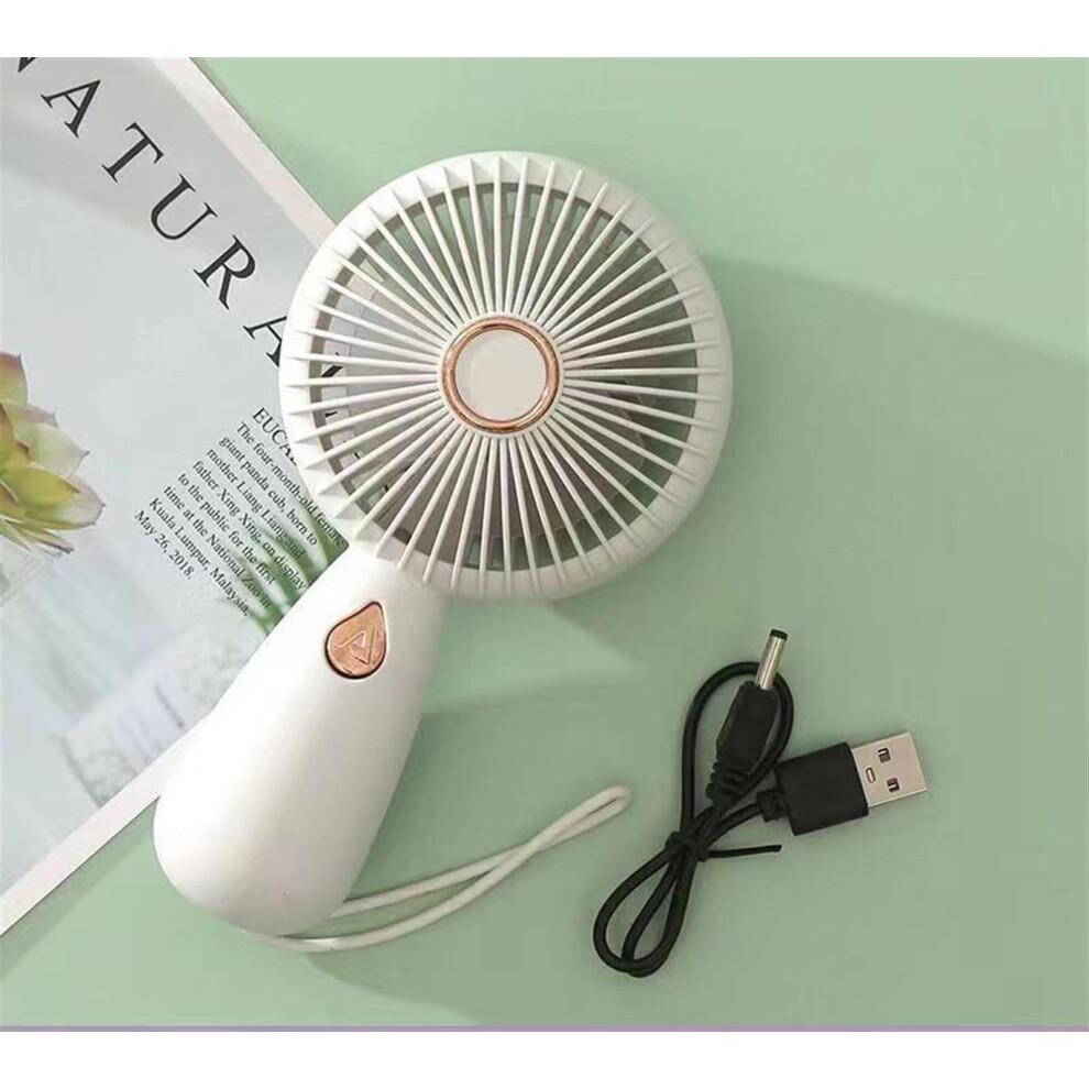 Portable Handheld Fan with Light, USB Rechargeable, 6Speed Quiet Airflow for Travel and Office
