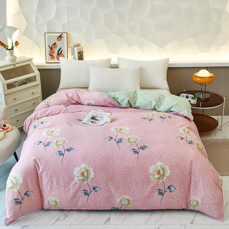 Garden Colorful Floral Pattern Quilt Cover 1Pc 100% Cotton Luxury Duvet Cover Skin-friendly Soft Easy Care Queen Size Bedding