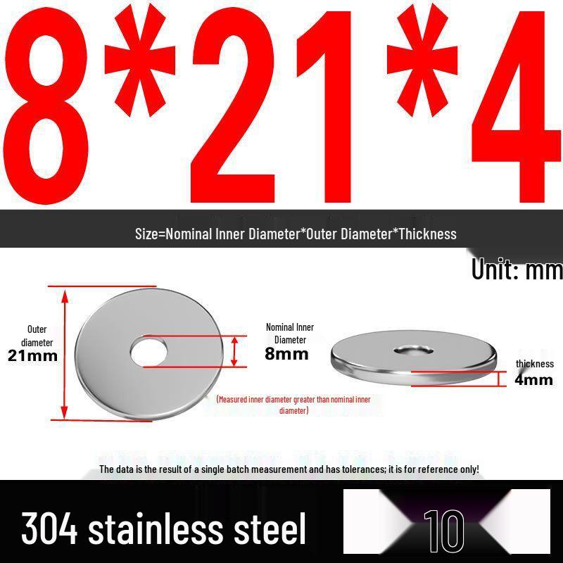 Thickened 304 Stainless Steel Flat Washer Spacer (M2-M36)