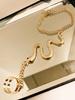 Expressive White K-Plated Snake Bracelet & Ring: 2-in-1 Punk Accessory, Ideal for Parties and Gifts