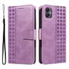 For Samsung Galaxy A06 5G/Galaxy A06 4G Leather Case Wallet Stand Grids Imprinted Phone Cover with Strap