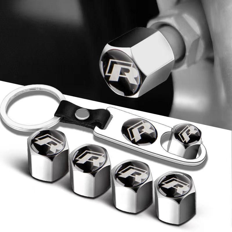 For VW 1 Set Car Wheel Tire Valve Caps Cover Keychain For VW GTI Polo Golf 6 7 Passat Touran Bora Beetle Jetta Tiguan YPSH-C854