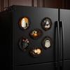 Decorative Magnetic Photo Holders Halloween Wooden Refrigerator Magnets, Vintage Gothic Oval Frame Fridge Magnets with Witch Ghost Decors Castle Art,
