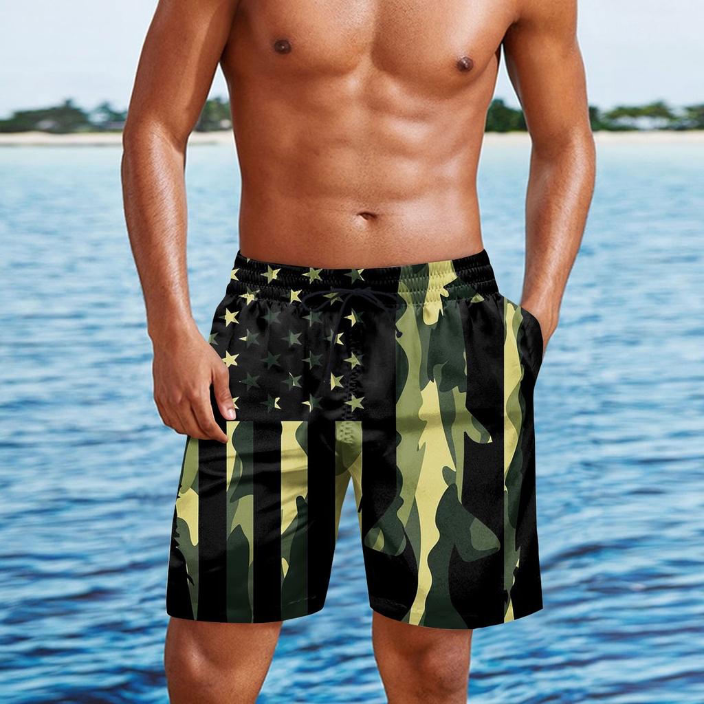 Men's Independence Day Print Casual Fashion Shorts Men's Printed Loose Breathable Shorts