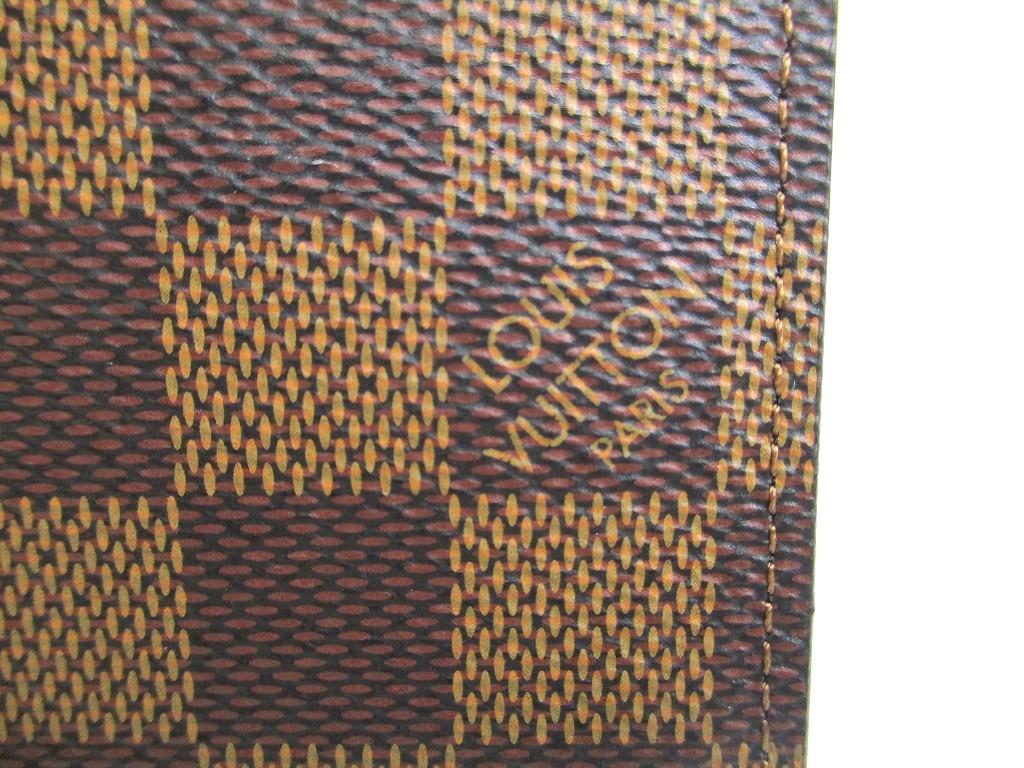 Authentic LOUIS VUITTON Damier Brown Leather Card Holder Notebook Cover #a903  Refurbished
