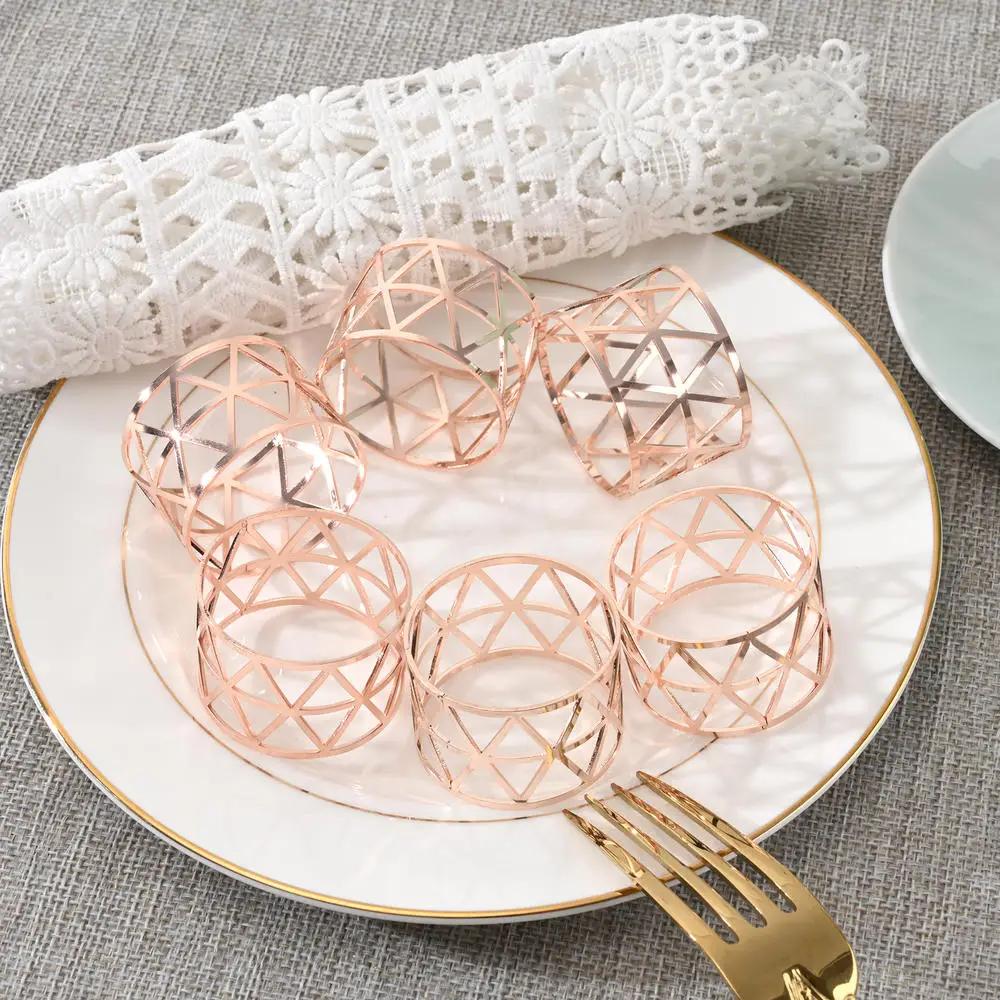 6Pcs Christmas Napkin Rings Deer Design Napkin Holder Home Table Decor Christmas Party Gold Alloy Napkin Buckle Xmas Ornament