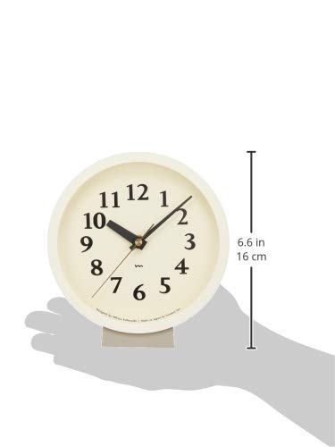Lemnos m clock MK14-04 IV radio-controlled table clock, ivory