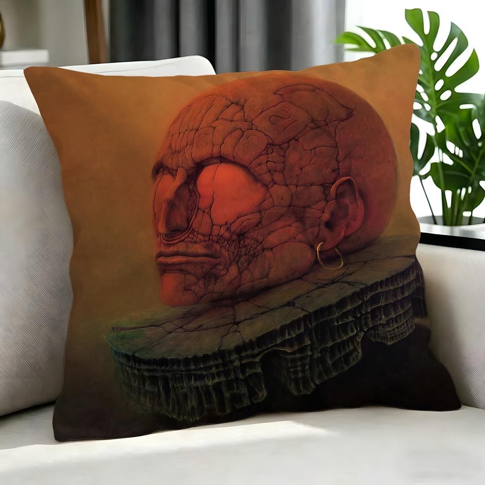 Art ZZdzislaw Beksinskied Cushion Cover Cushion Cover Set Pcs x x x Pillowcase Decorative Sofa Home Decor